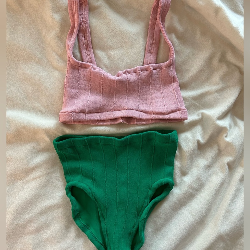 Hunza G high waist two piece swimsuit